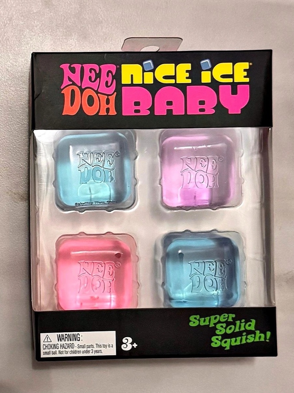 Schylling NeeDoh Nice Ice Baby 4-Pack Squishy Toy Set Pink & Blue